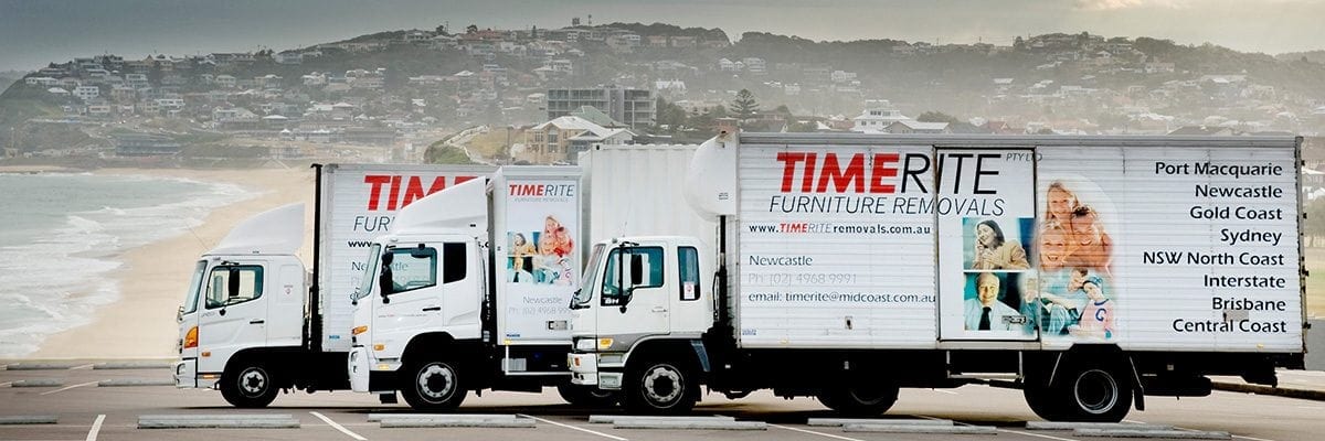 Removalists in Newcastle |TimeRite Removals trucks